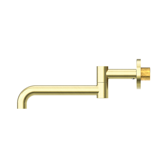Nero NR221903GBG Mecca Wall Mounted Swivel Bath Spout Only 225mm Brushed Gold image 3 | SKU: NR221903GBG
