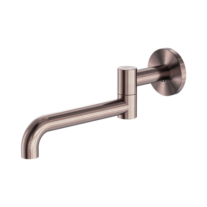 Nero Mecca Wall Mounted Swivel Bath Spout Only 225mm - Brushed Bronze