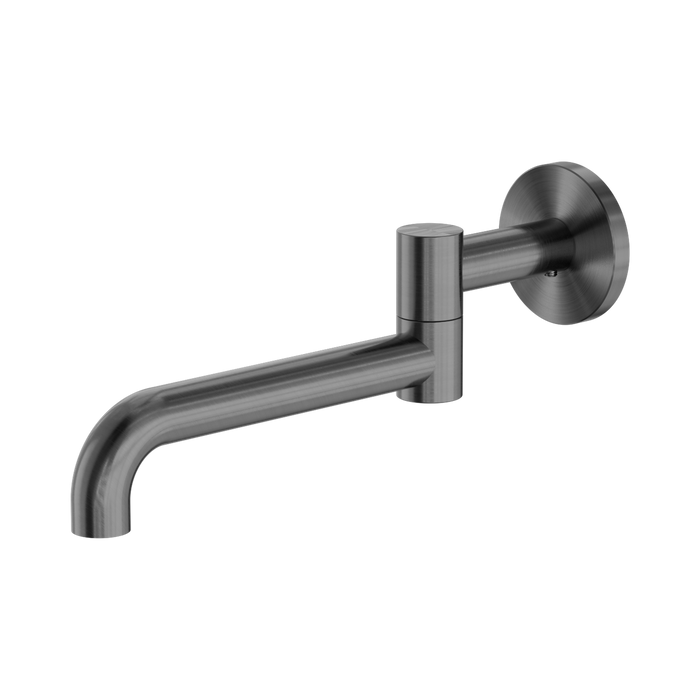 Nero Mecca Wall Mounted Swivel Bath Spout Only 225mm - Gun Metal