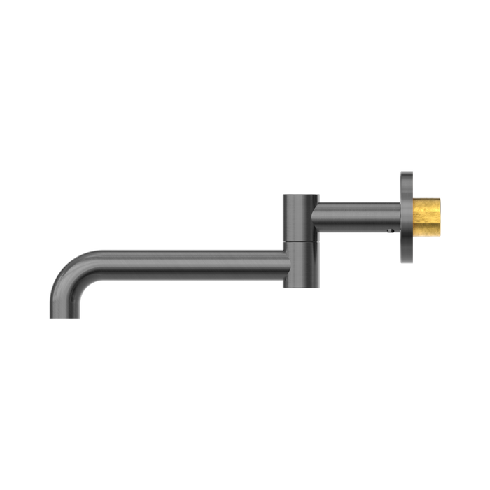 Nero NR221903GGM Mecca Wall Mounted Swivel Bath Spout Only 225mm Gun Metal image 3 | SKU: NR221903GGM
