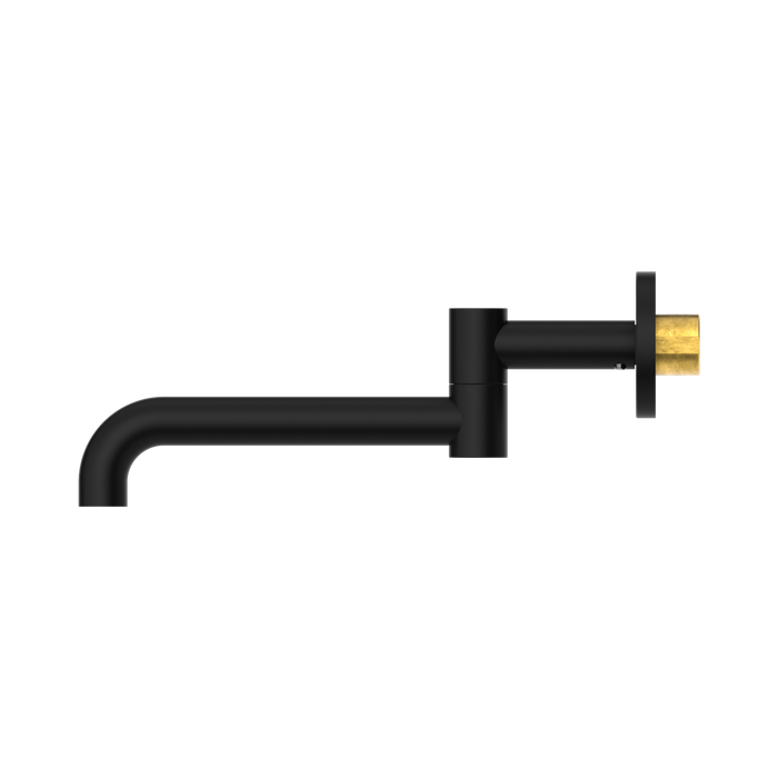 Nero NR221903GMB Mecca Wall Mounted Swivel Bath Spout Only 225mm Matte Black image 3 | SKU: NR221903GMB