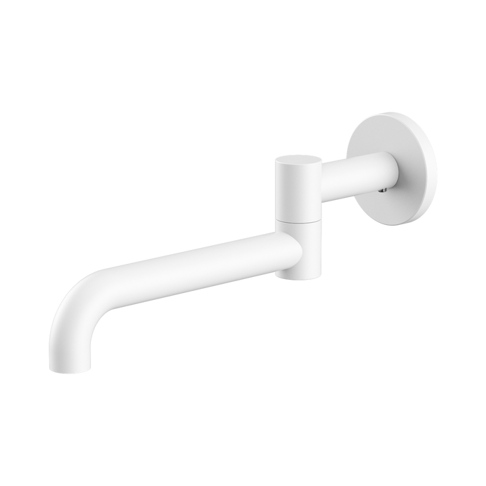 Nero Mecca Wall Mounted Swivel Bath Spout Only 225mm - Matte White