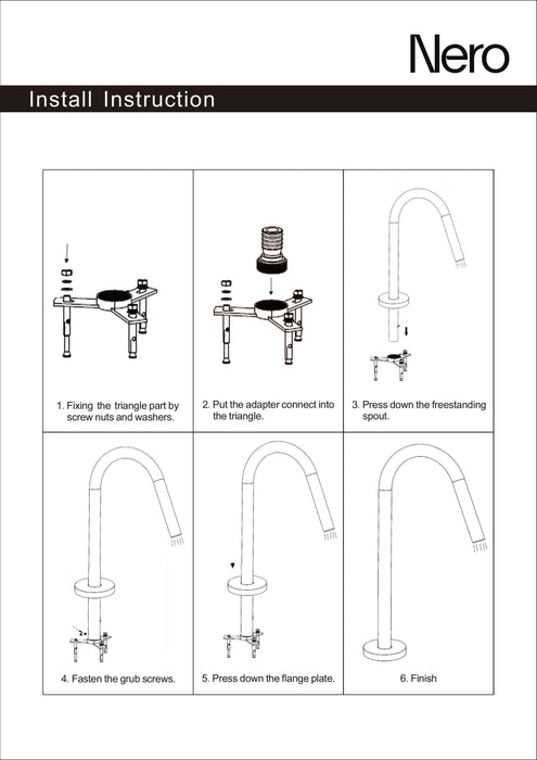 Nero Mecca Freestanding Bath Spout Only