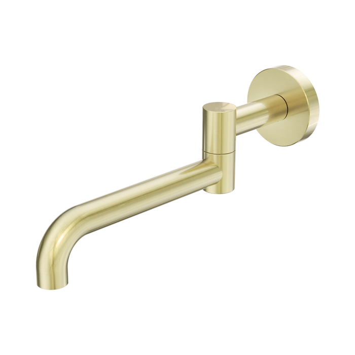 Nero Mecca Wall Mounted Swivel Bath Spout Only 225mm II - Brushed Gold