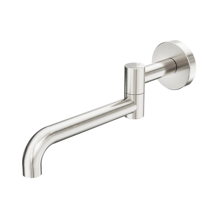 Nero Mecca Wall Mounted Swivel Bath Spout Only 225mm II - Brushed Nickel