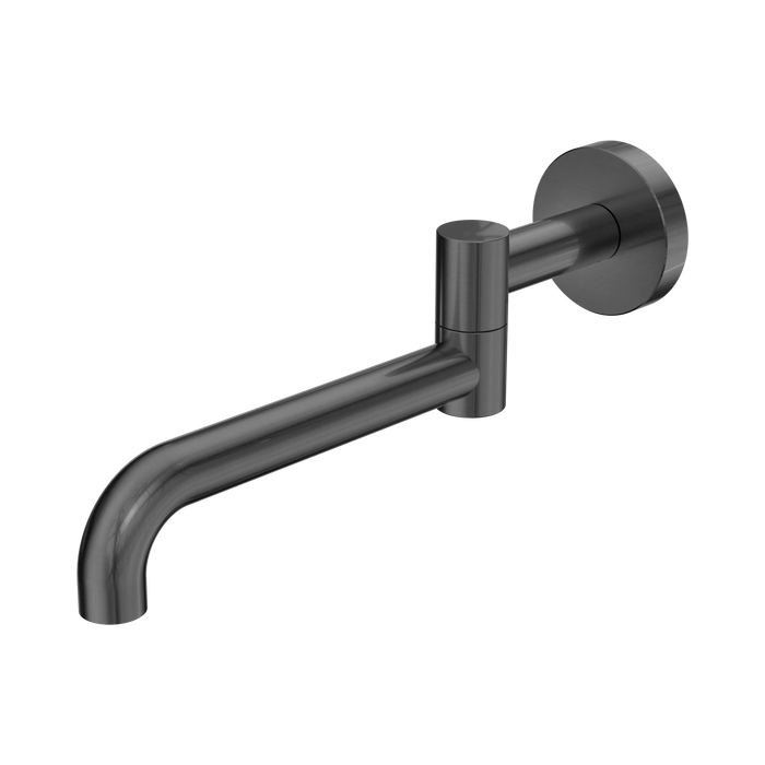 Nero Mecca Wall Mounted Swivel Bath Spout Only 225mm II - Gun Metal