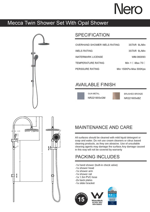 Nero Mecca Twin Shower