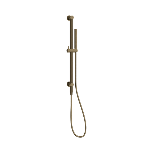 Nero Mecca Shower Rail With Slim Hand Shower - Tumbled Antique Brass