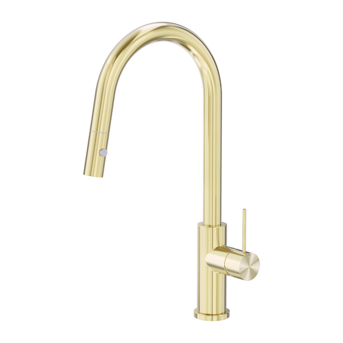 Nero Mecca Pull Out Sink Mixer With Vegie Spray Function - Brushed Gold