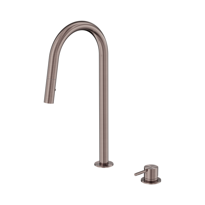 Nero Mecca Hob Mounted Pull Out Sink Mixer - Brushed Bronze