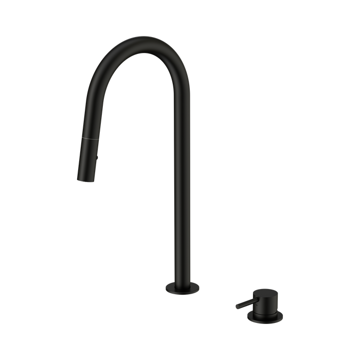 Nero Mecca Hob Mounted Pull Out Sink Mixer - Matte Black
