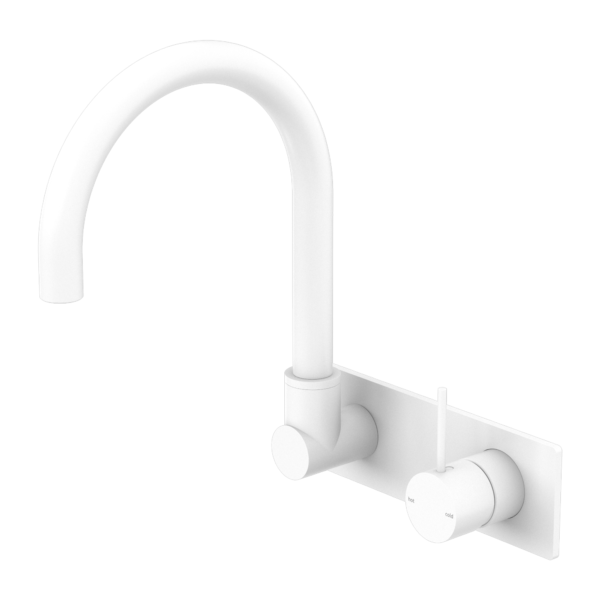 Nero Mecca Wall Basin/Bath Mixer Swivel Spout Handle Up