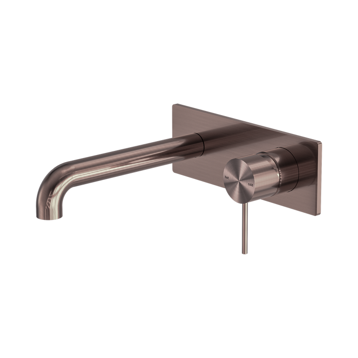 Nero Mecca Wall Basin/Bath Mixer 185mm - Brushed Bronze