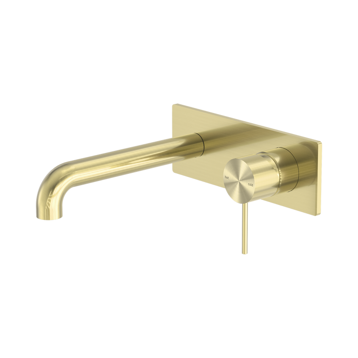 Nero Mecca Wall Basin/Bath Mixer 260mm - Brushed Gold