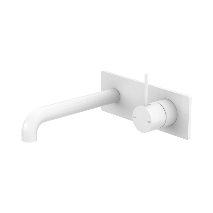 Nero Mecca Wall Basin/Bath Mixer Handle Up 120mm - Matte White