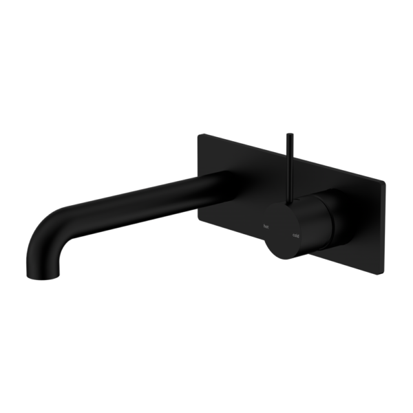 Nero Mecca Wall Basin/Bath Mixer Handle Up 185mm