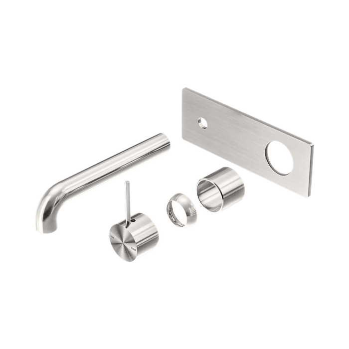 Nero Mecca Wall Basin/Bath Mixer Handle Up 185mm Trim Kits Only - Brushed Nickel