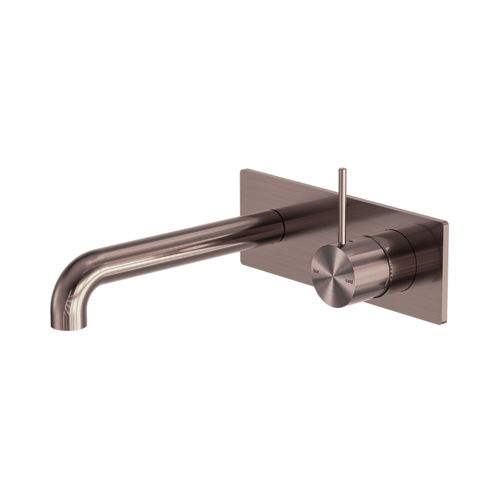 Nero Mecca Wall Basin/Bath Mixer Handle Up 230mm - Brushed Bronze