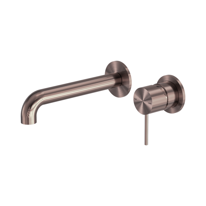 Nero Mecca Wall Basin/Bath Mixer Separate Back Plate 120mm - Brushed Bronze