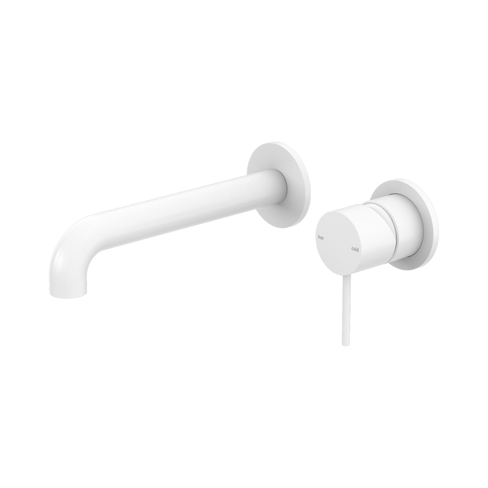 Nero Mecca Wall Basin/Bath Mixer Separate Back Plate 120mm - Matte White