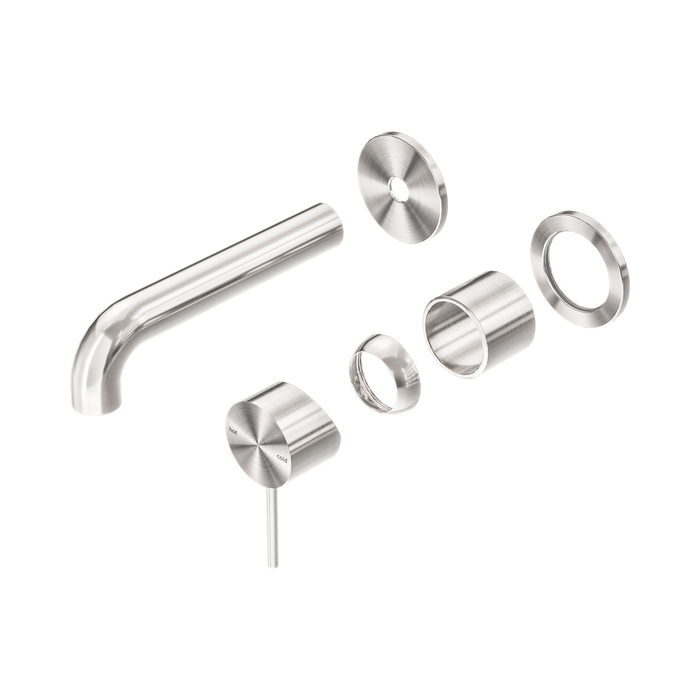 Nero Mecca Wall Basin/Bath Mixer Separate Back Plate 120mm Trim Kits Only - Brushed Nickel