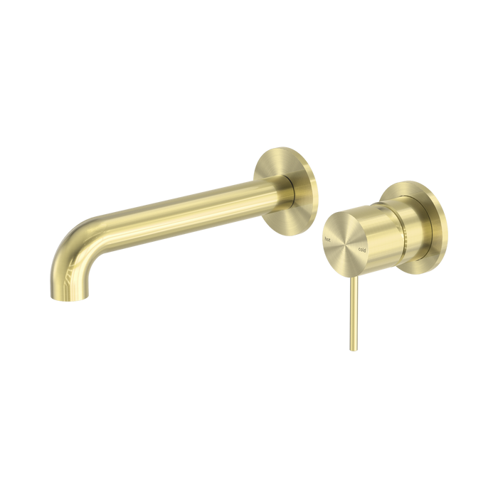 Nero Mecca Wall Basin/Bath Mixer Separate Back Plate 160mm - Brushed Gold