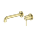 Nero Mecca Wall Basin/Bath Mixer Separate Back Plate 185mm - Brushed Gold