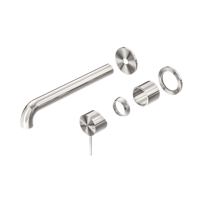 Nero Mecca Wall Basin/Bath Mixer Separate Back Plate 185mm Trim Kits Only - Brushed Nickel