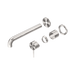 Nero Mecca Wall Basin/Bath Mixer Separate Back Plate 185mm Trim Kits Only - Brushed Nickel