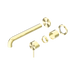 Nero Mecca Wall Basin/Bath Mixer Separate Back Plate 230mm Trim Kits Only - Brushed Gold