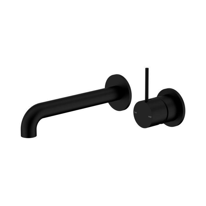 Nero Mecca Wall Basin/Bath Mixer Separate Back Plate Handle Up 120mm - Matte Black