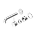 Nero Mecca Wall Basin/Bath Mixer Separate Back Plate Handle Up 120mm Trim Kits Only - Chrome