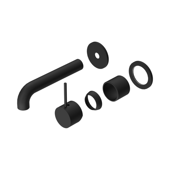 Nero Mecca Wall Basin/Bath Mixer Separate Back Plate Handle Up 120mm Trim Kits Only - Matte Black