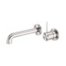 Nero Mecca Wall Basin/Bath Mixer Separate Back Plate Handle Up 160mm - Brushed Nickel