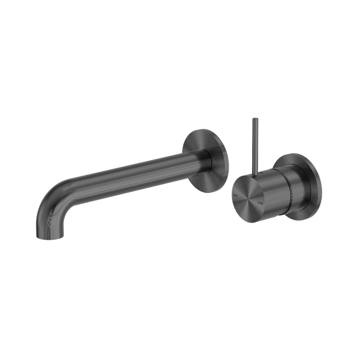 Nero Mecca Wall Basin/Bath Mixer Separate Back Plate Handle Up 160mm - Gun Metal