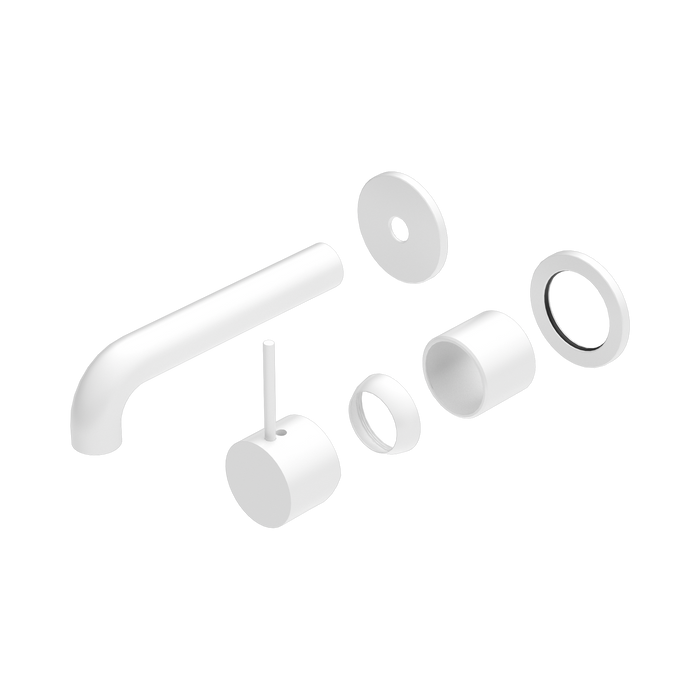 Nero Mecca Wall Basin/Bath Mixer Separate Back Plate Handle Up 160mm Trim Kits Only - Matte White