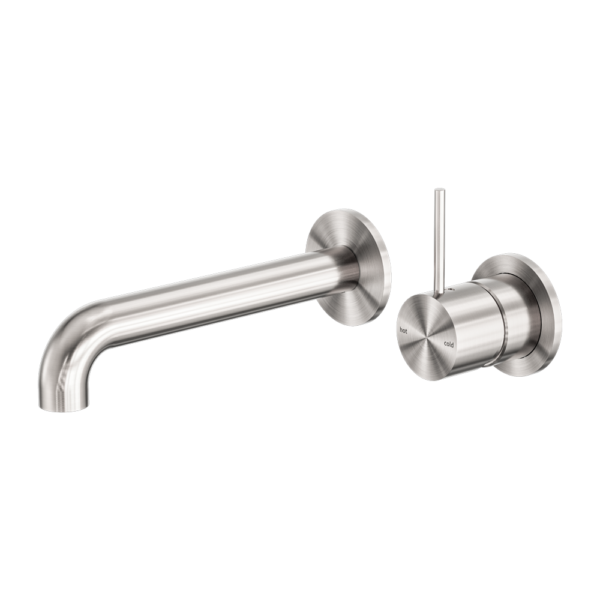 Nero Mecca Wall Basin/Bath Mixer Separate Back Plate Handle Up 120mm