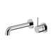 Nero Mecca Wall Basin/Bath Mixer Separate Back Plate Handle Up 185mm - Chrome