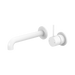 Nero Mecca Wall Basin/Bath Mixer Separate Back Plate Handle Up 185mm - Matte White