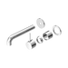 Nero Mecca Wall Basin/Bath Mixer Separate Back Plate Handle Up 185mm Trim Kits Only - Chrome