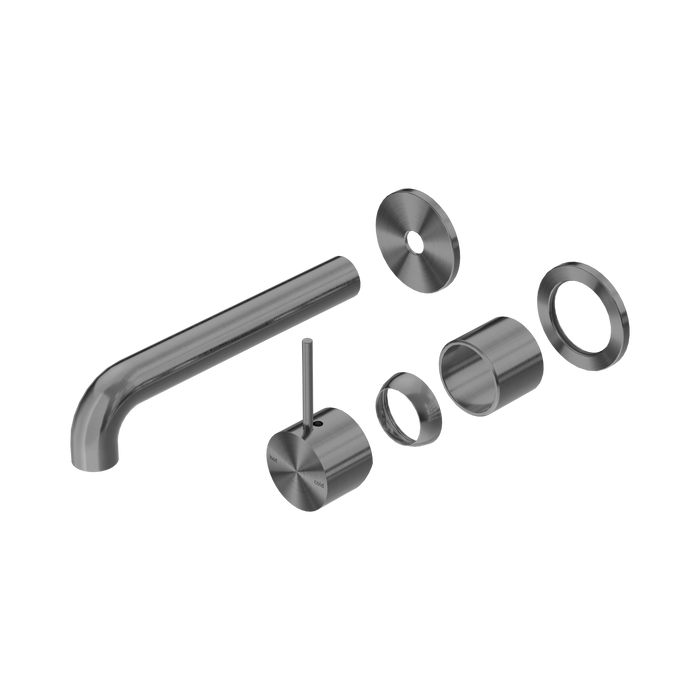 Nero Mecca Wall Basin/Bath Mixer Separate Back Plate Handle Up 185mm Trim Kits Only - Gun Metal