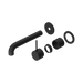 Nero Mecca Wall Basin/Bath Mixer Separate Back Plate Handle Up 185mm Trim Kits Only - Matte Black