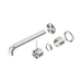Nero Mecca Wall Basin/Bath Mixer Separate Back Plate Handle Up 230mm Trim Kits Only - Brushed Nickel