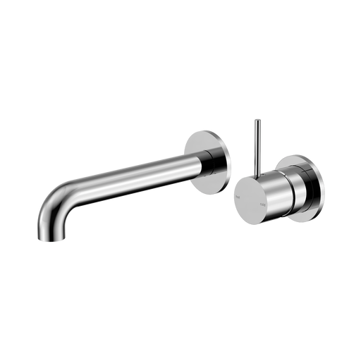 Nero Mecca Wall Basin/Bath Mixer Separate Back Plate Handle Up 260mm - Chrome