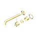 Nero Mecca Wall Basin/Bath Mixer Separate Back Plate Handle Up 260mm Trim Kits Only - Brushed Gold