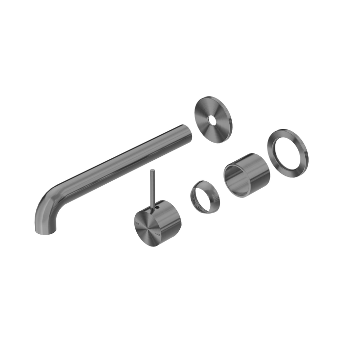 Nero Mecca Wall Basin/Bath Mixer Separate Back Plate Handle Up 260mm Trim Kits Only - Gun Metal
