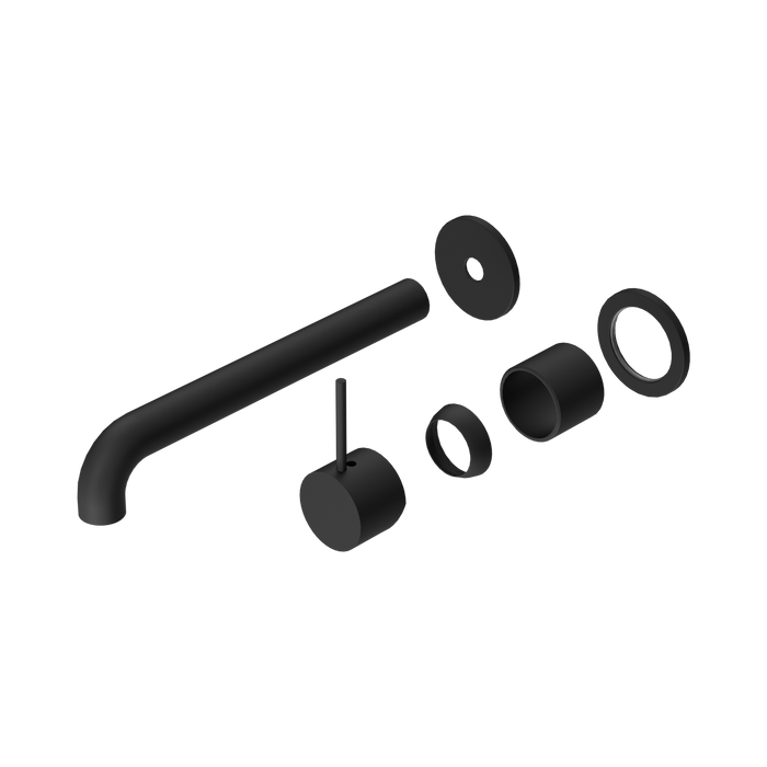 Nero Mecca Wall Basin/Bath Mixer Separate Back Plate Handle Up 260mm Trim Kits Only - Matte Black