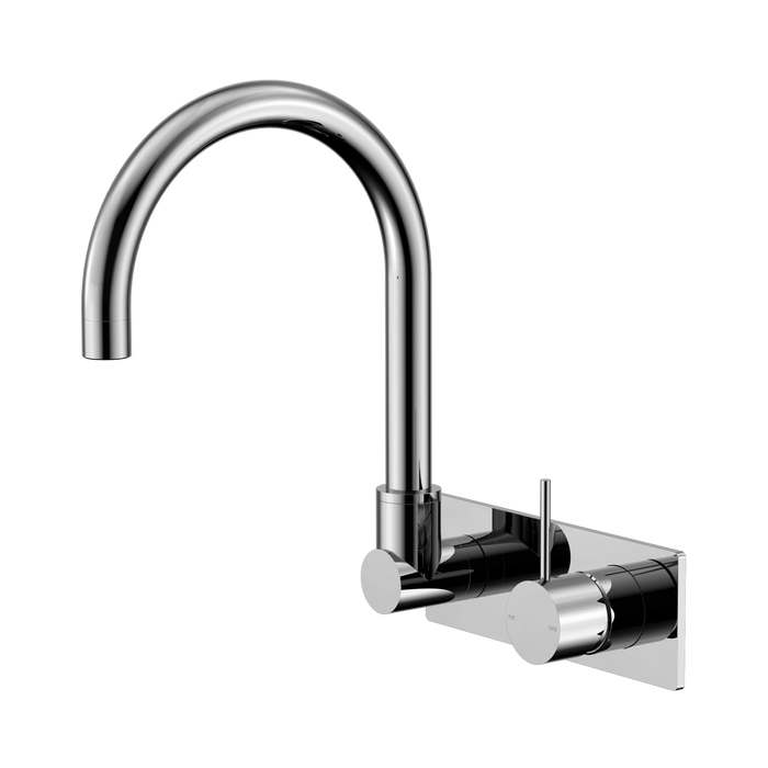 Nero Mecca Wall Basin/Bath Mixer Swivel Spout Handle Up - Chrome