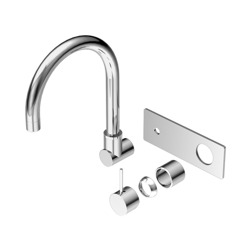 Nero Mecca Wall Basin/Bath Mixer Swivel Spout Handle Up Trim Kits Only - Chrome
