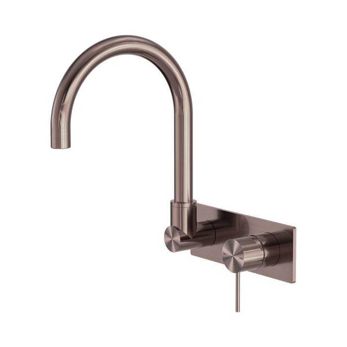 Nero Mecca Wall Basin/Bath Mixer Swivel Spout - Brushed Bronze